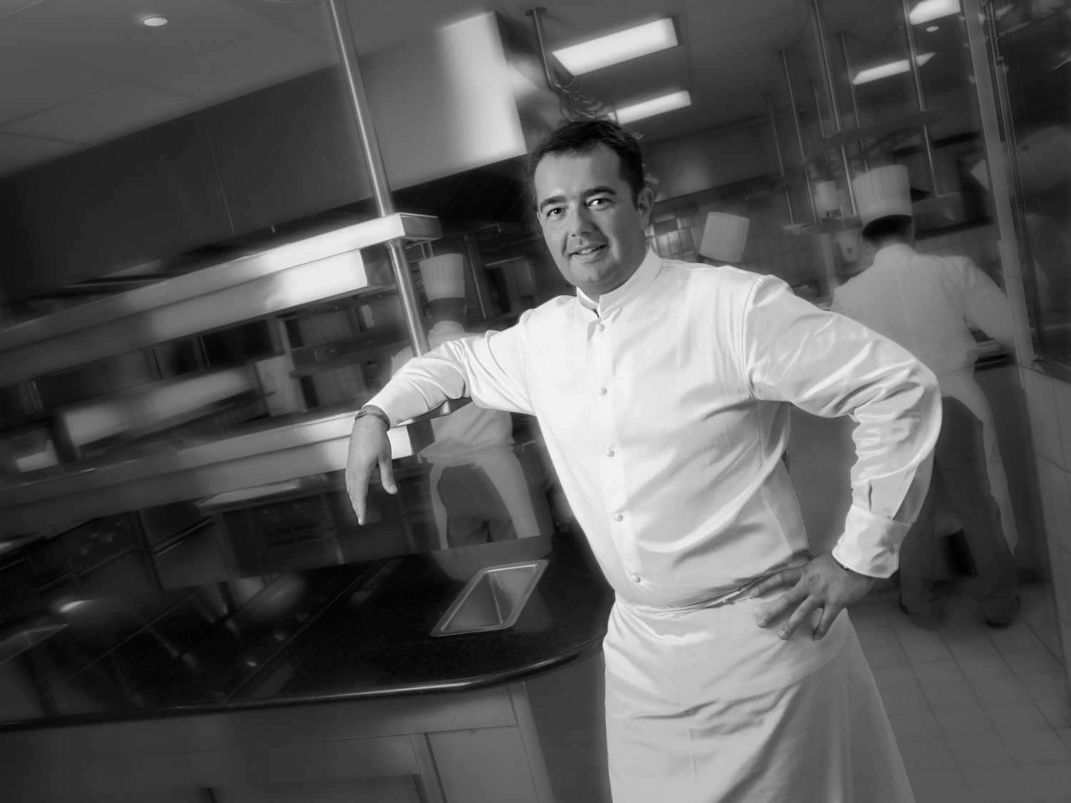 Jean-François Piège, dans la cuisine des Ambassadeurs, Hotel Le Crillon, Paris